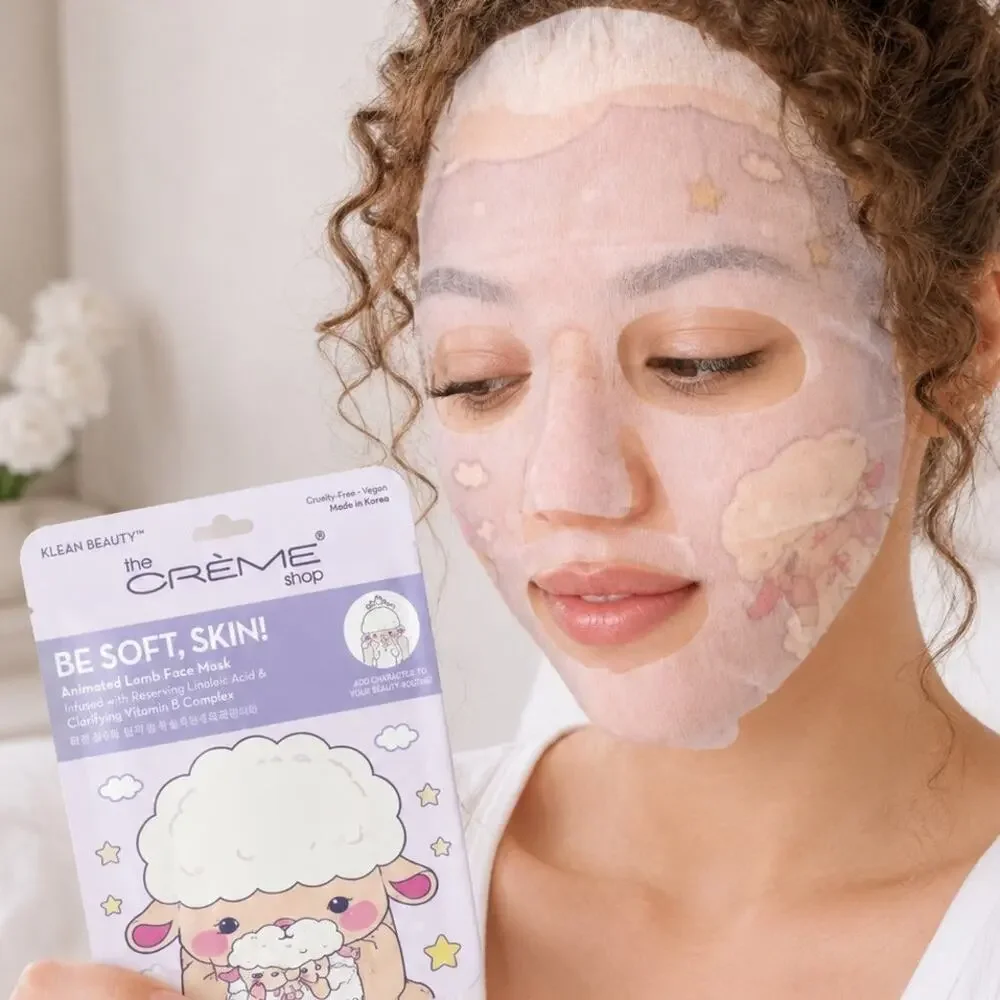The Creme Shop Be Soft Skin Animated Lamb Sheet Mask 2 Pack K Beauty